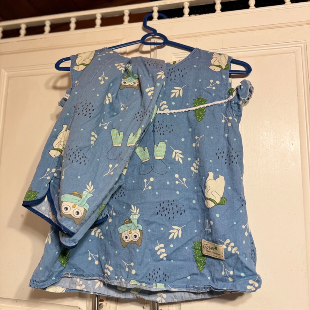 - polar bear print snow owl print 90s Kids XL pajama set